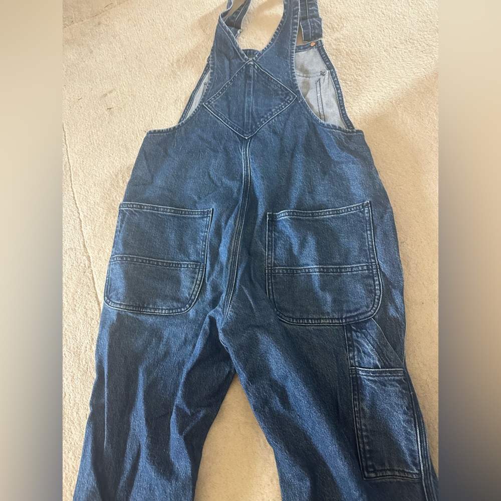 Dark denim oversized overalls - Picture 5 of 7